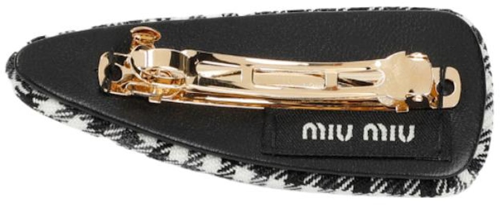 (W) MIU MIU 黑色格紋金屬髮夾 5IF0922F9H Lookbook (W) MIU MIU 黑色格紋金屬髮夾 5IF0922F9H