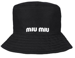(Women) MIU MIU Black Polyester Wide-Brim Logo Embroidered Bucket Hat. 5HC196-2DXI-F0967 (Women) MIU MIU Black Polyester Wide-Brim Logo Embroidered Bucket Hat. 5HC196-2DXI-F0967