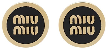 (Women) Miu Miu Black Romantic Metal Letter Logo Earrings. 5JO912_2F6T_F0002 (Women) Miu Miu Black Romantic Metal Letter Logo Earrings. 5JO912_2F6T_F0002