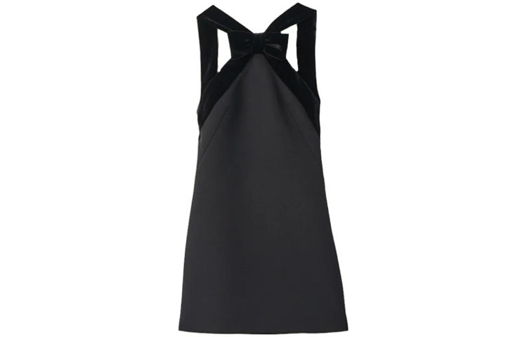 (Women) MIU MIU  Black Sleeveless Fitted Mini-Dress Grain De Poudre. MF5209-139E-F0002-S-OOO