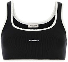 (Women) MIU MIU Black Slim Fit Sports Bra with Logo. TP9145-12HM-F0002 (Women) MIU MIU Black Slim Fit Sports Bra with Logo. TP9145-12HM-F0002