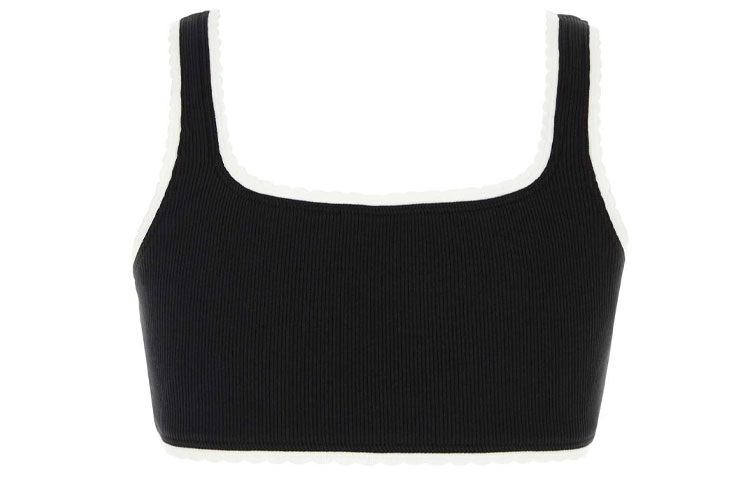 Lookbook (W) MIU MIU Sujetador Deportivo Negro Slim Fit con Logo. TP9145-12HM-F0002