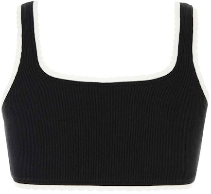 (W) MIU MIU Sujetador Deportivo Negro Slim Fit con Logo. TP9145-12HM-F0002 Lookbook (W) MIU MIU Sujetador Deportivo Negro Slim Fit con Logo. TP9145-12HM-F0002