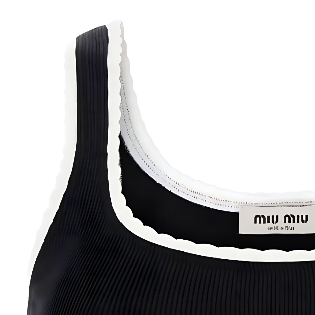 Shop (W) MIU MIU Sujetador Deportivo Negro Slim Fit con Logo. TP9145-12HM-F0002