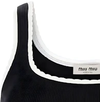 Shop (W) MIU MIU 黑色修身運動內衣帶Logo。 TP9145-12HM-F0002