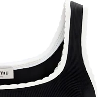 Details for (W) MIU MIU 黑色修身運動內衣帶Logo。 TP9145-12HM-F0002