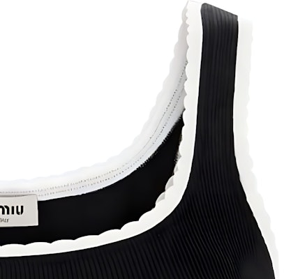 (W) MIU MIU Sujetador Deportivo Negro Slim Fit con Logo. TP9145-12HM-F0002 Details for (W) MIU MIU Sujetador Deportivo Negro Slim Fit con Logo. TP9145-12HM-F0002