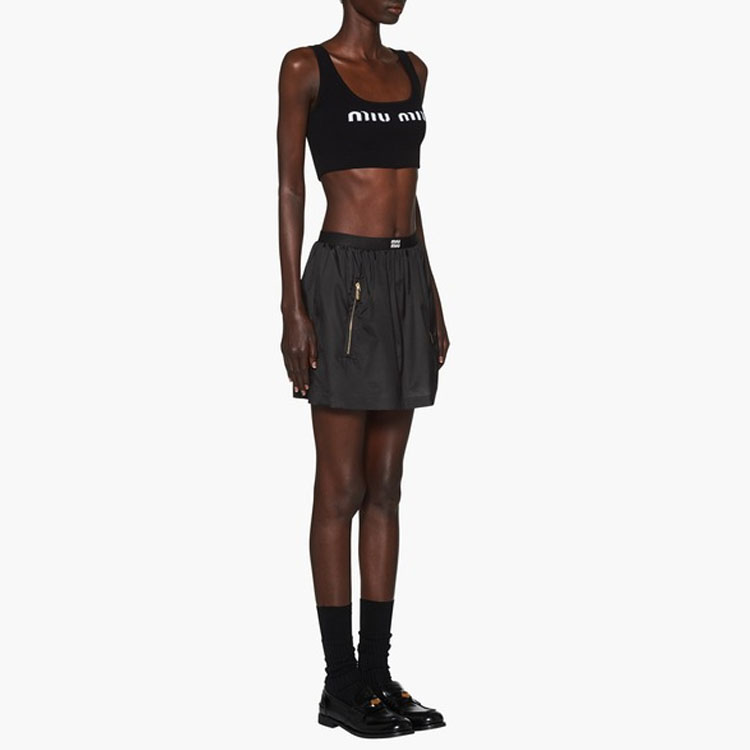 (Women) MIU MIU  Black Solid High-Waist Mini Casual Skirt. MG1926-121G-F0002 圖 5
