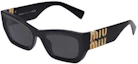 Buy (W) MIU MIU 黑色方形醋酸全框太陽眼鏡 76I-XEV005