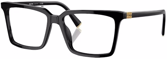 (Women) MIU MIU Black Square Optical Eyeglasses with Letter Logo. MU08XVF-16K1O1 (Women) MIU MIU Black Square Optical Eyeglasses with Letter Logo. MU08XVF-16K1O1
