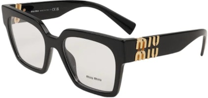 (Women) MIU MIU Black Square Optical Glasses with Logo Temples. OMU04UV1AB101 (Women) MIU MIU Black Square Optical Glasses with Logo Temples. OMU04UV1AB101