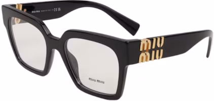 Order (W) MIU MIU 黑色方形光学眼镜带标志镜腿 OMU04UV1AB101