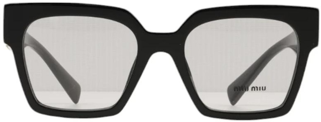 (W) MIU MIU Cermin Mata Hitam Petak dengan Logo di Tangkai. OMU04UV1AB101 Lookbook (W) MIU MIU Cermin Mata Hitam Petak dengan Logo di Tangkai. OMU04UV1AB101