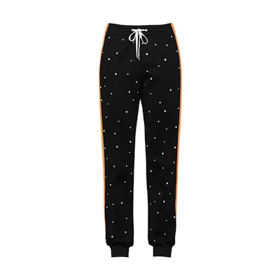 (Women) MIU MIU Black Striped Jogger Sweatpants. MP1228-1QGQ-F0002