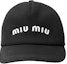 Order (W) MIU MIU ブラック ツイル ファブリック ベースボールキャップ 5HC179_2DXI_F0967