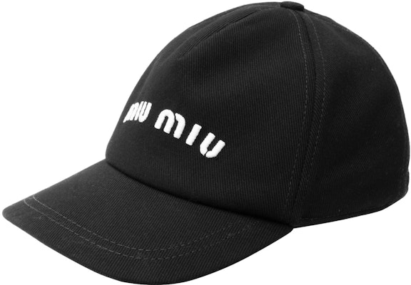 (W) MIU MIU ブラック ツイル ファブリック ベースボールキャップ 5HC179_2DXI_F0967 Lookbook (W) MIU MIU ブラック ツイル ファブリック ベースボールキャップ 5HC179_2DXI_F0967