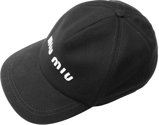 (W) MIU MIU ブラック ツイル ファブリック ベースボールキャップ 5HC179_2DXI_F0967 Shop (W) MIU MIU ブラック ツイル ファブリック ベースボールキャップ 5HC179_2DXI_F0967
