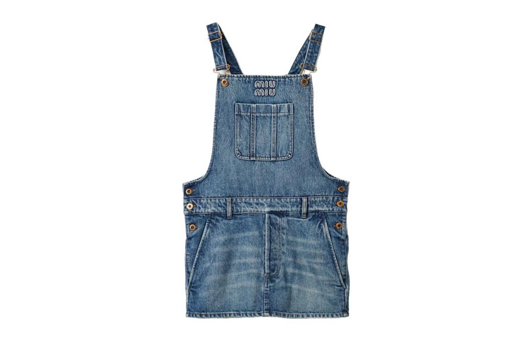 (Women) MIU MIU  Blue Button-Up Long Sleeve Dress with Straps. GWA207-139G-F0008-S-OOO 圖 2