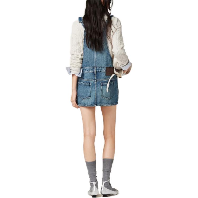 (Women) MIU MIU  Blue Button-Up Long Sleeve Dress with Straps. GWA207-139G-F0008-S-OOO 圖 4