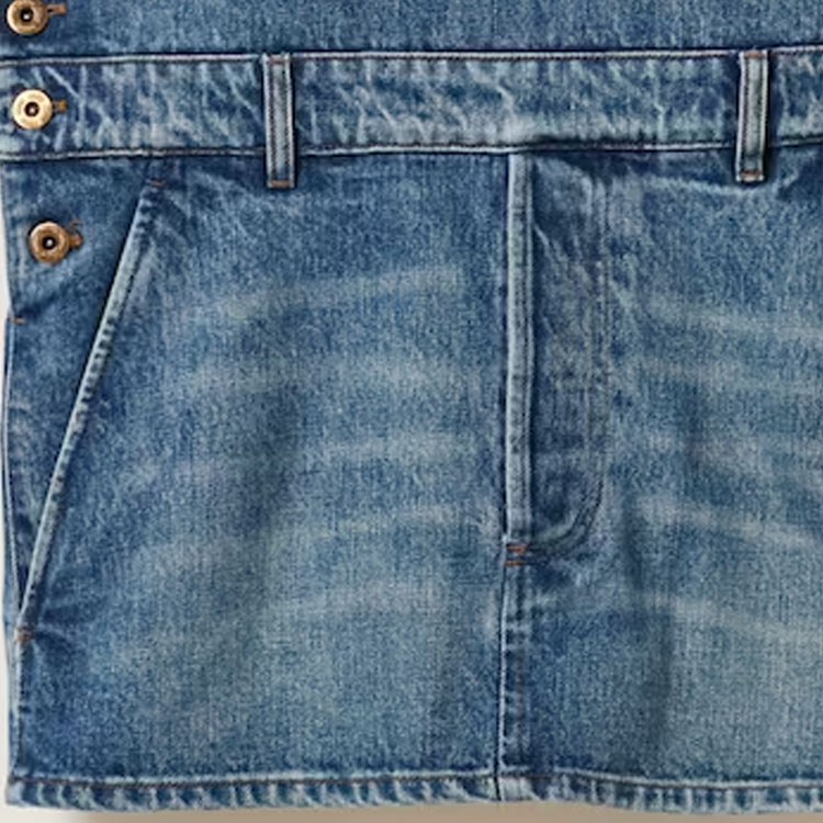 (Women) MIU MIU  Blue Button-Up Long Sleeve Dress with Straps. GWA207-139G-F0008-S-OOO 圖 7