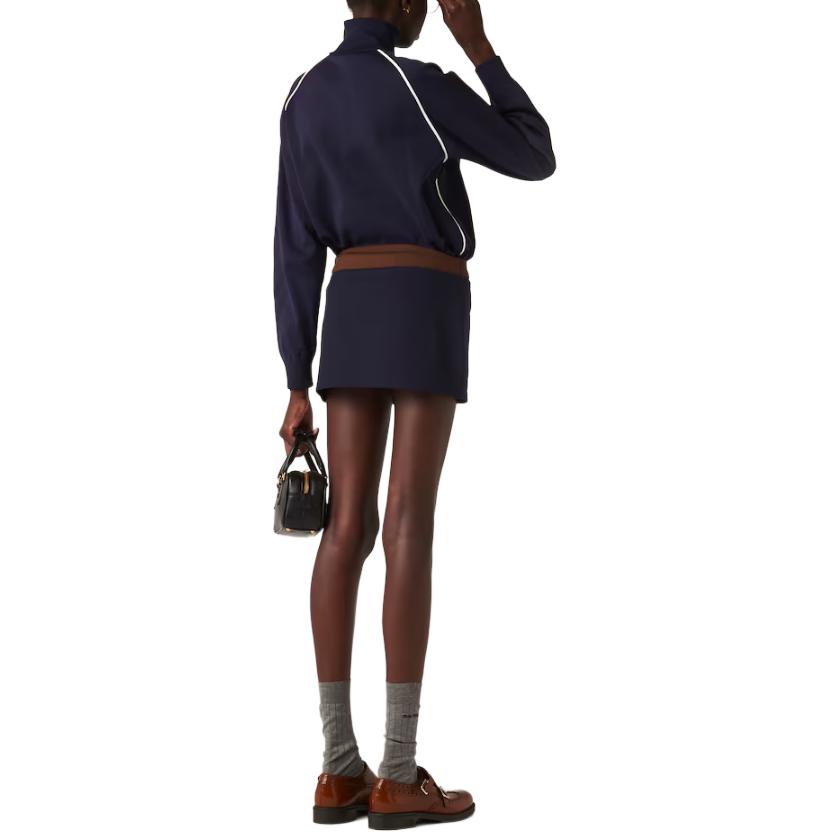 (Women) MIU MIU  Blue Embroidered Logo Pencil Skirt Casual. MMG505-14SJ-F0008-S-OOO 圖 4