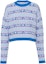 Order (Women) MIU MIU Blue Logo Striped Lambswool Pullover Sweater. MML427-1RR1-F0013