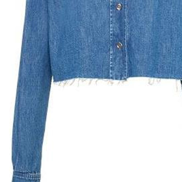 Sizing (W) MIU MIU Kemeja Lengan Panjang Biru Anti Matahari FW23 GWC104-1294-F0013-S-232