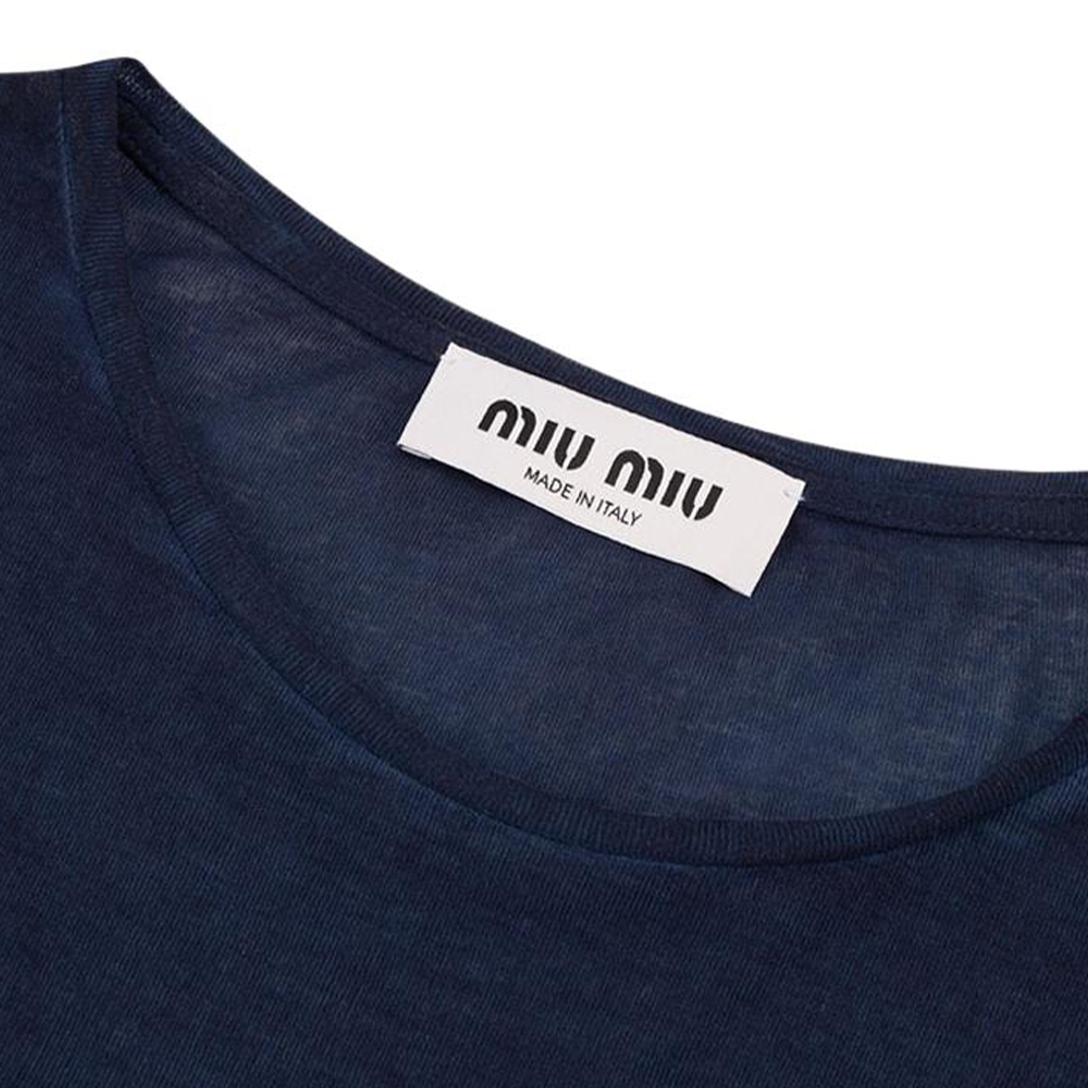 Shop (W) MIU MIU 蓝色修身长袖短连衣裙 FW24. MJA842-14RN-F0008-S-231