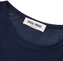 Shop (Women) MIU MIU Blue Slim-Fit Long-Sleeve Short Dress FW24. MJA842-14RN-F0008-S-231