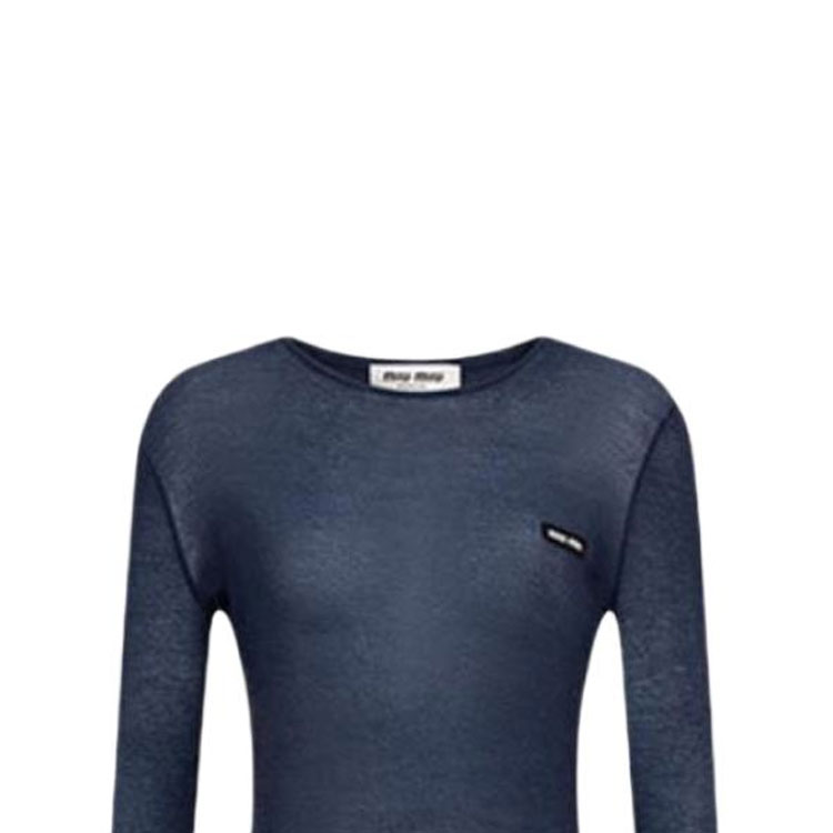 Sizing (W) MIU MIU 蓝色修身长袖短连衣裙 FW24. MJA842-14RN-F0008-S-231