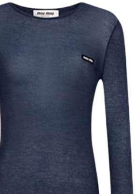 (W) MIU MIU 蓝色修身长袖短连衣裙 FW24. MJA842-14RN-F0008-S-231 Cheap (W) MIU MIU 蓝色修身长袖短连衣裙 FW24. MJA842-14RN-F0008-S-231