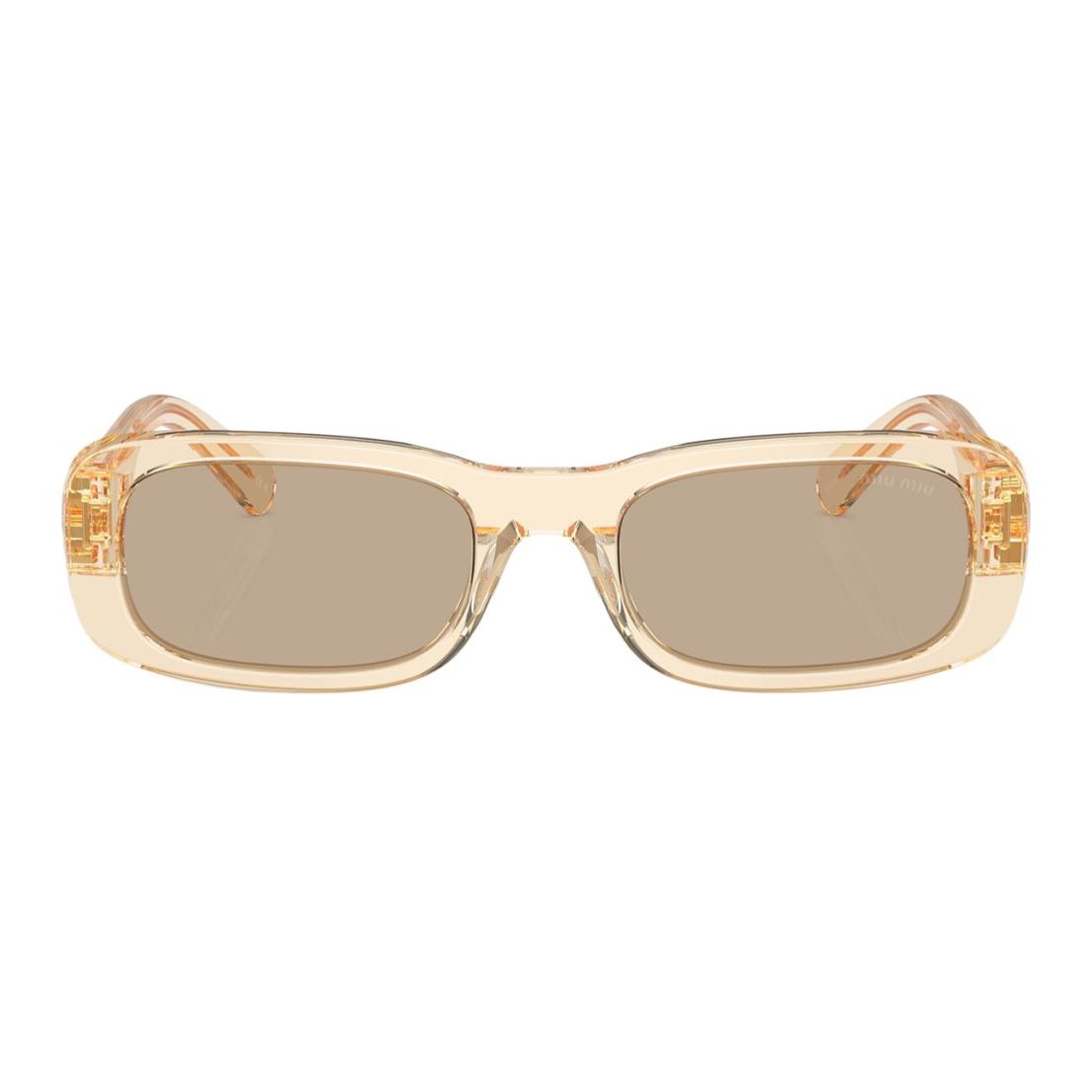 (Women) MIU MIU  Brown Irregular Acetate Sunglasses with Logo Detail. MU 08ZS 圖 3