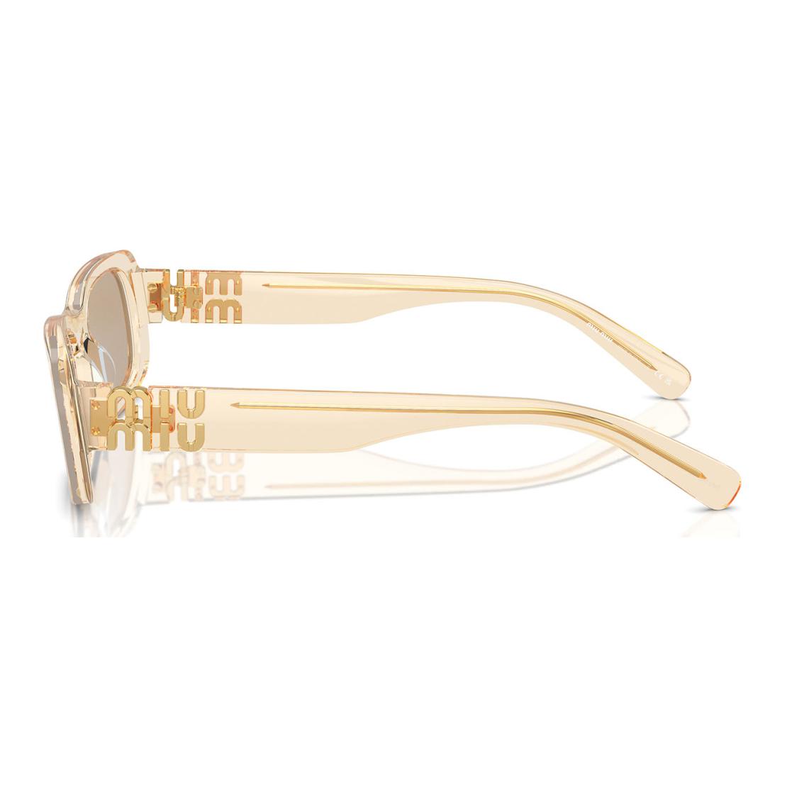 (Women) MIU MIU  Brown Irregular Acetate Sunglasses with Logo Detail. MU 08ZS 圖 4