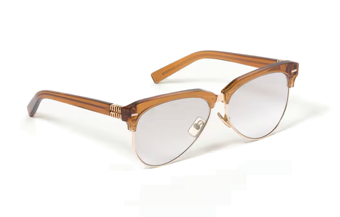 (Women) MIU MIU  Brown Irregular Sunglasses with Logo Temples. SMU09ZE15TF08K1C057 圖 3