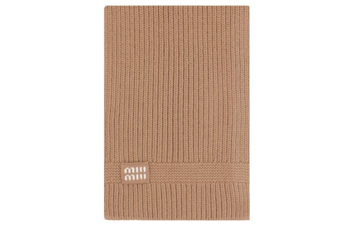 (Women) MIU MIU  Brown Letter Logo Wool Scarf. 5FS0482F8S 圖 2