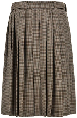 (Women) MIU MIU Brown Pleated Midi Skirt with Belt Casual Style. MG2031-15PJ-F0005-S-232 Lookbook (Women) MIU MIU Brown Pleated Midi Skirt with Belt Casual Style. MG2031-15PJ-F0005-S-232