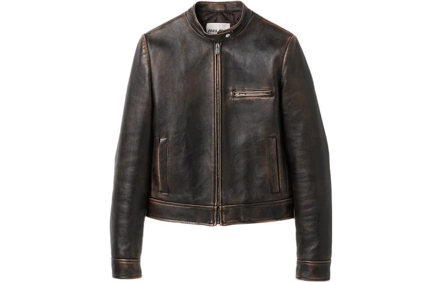 (Women) MIU MIU  Brown Solid Color Zip-Up Collar Jacket MPV858-1134-F0V6L 圖 2