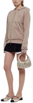 (W) MIU MIU 棕色纯色拉链连帽夹克 MJL983-137J-F0627 Lookbook (W) MIU MIU 棕色纯色拉链连帽夹克 MJL983-137J-F0627