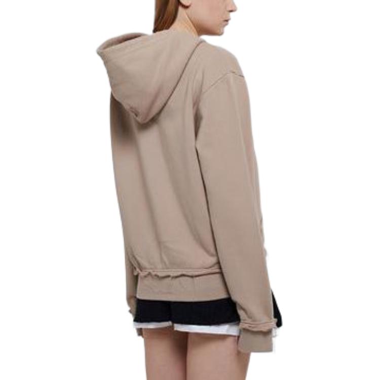 Purchase (W) MIU MIU 棕色纯色拉链连帽夹克 MJL983-137J-F0627