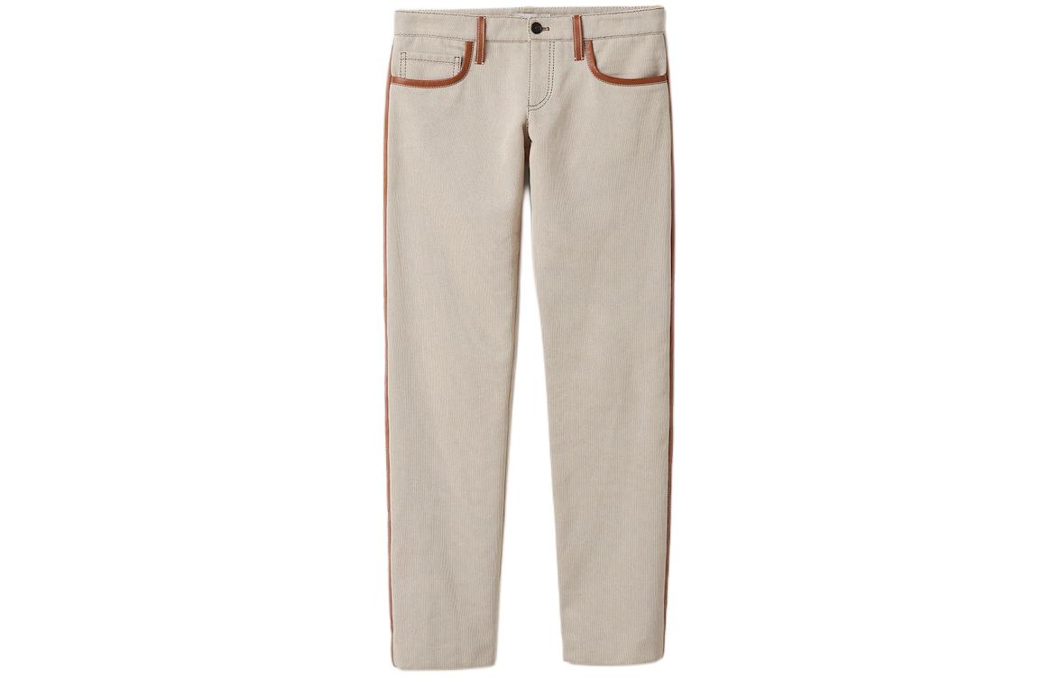 (Women) MIU MIU  Brown Striped Relaxed Fit Zip Casual Pants MP1786-14Z3-F0A5T-S-OOO