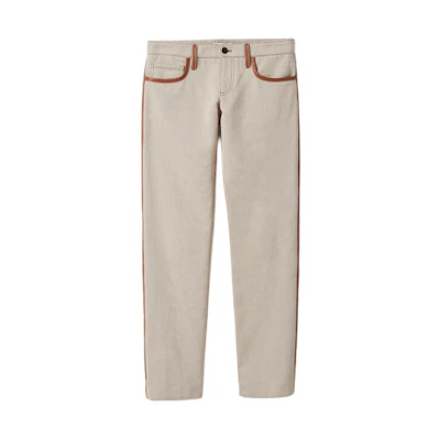 (Women) MIU MIU Brown Striped Relaxed Fit Zip Casual Pants MP1786-14Z3-F0A5T-S-OOO