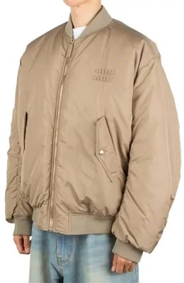 (Women) MIU MIU Brown Zip-Up Bomber Jacket with Baseball Collar. ML1071-13FR-F0572 Sizing (Women) MIU MIU Brown Zip-Up Bomber Jacket with Baseball Collar. ML1071-13FR-F0572