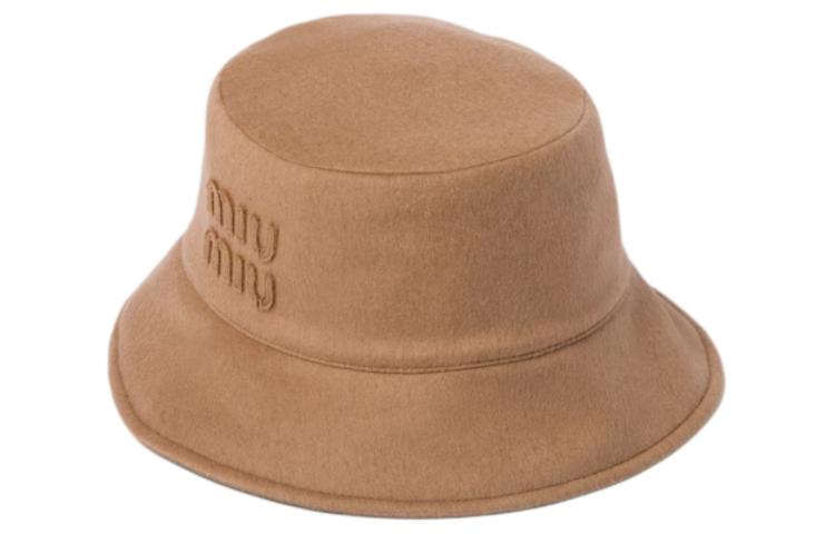 (Women) MIU MIU  Camel Brown Wool Fabric Bucket Hat 5HC196_2CP1_F0040