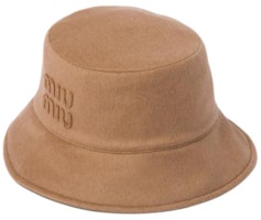 (Women) MIU MIU Camel Brown Wool Fabric Bucket Hat 5HC196_2CP1_F0040 (Women) MIU MIU Camel Brown Wool Fabric Bucket Hat 5HC196_2CP1_F0040