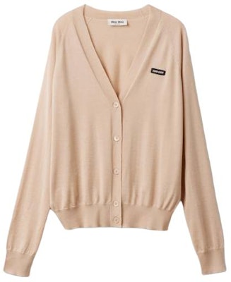 (W) MIU MIU 粉紅羊絨絲綢V領開襟衫 MMF706-12PZ-F0627-S-231 Buy (W) MIU MIU 粉紅羊絨絲綢V領開襟衫 MMF706-12PZ-F0627-S-231