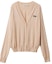 Order (W) MIU MIU 粉紅羊絨絲綢V領開襟衫 MMF706-12PZ-F0627-S-231