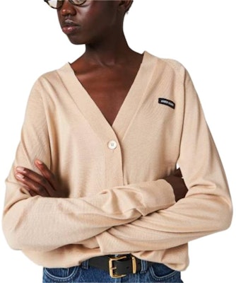 (W) MIU MIU 粉紅羊絨絲綢V領開襟衫 MMF706-12PZ-F0627-S-231 Purchase (W) MIU MIU 粉紅羊絨絲綢V領開襟衫 MMF706-12PZ-F0627-S-231