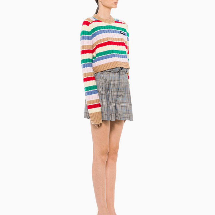 (Women) MIU MIU  Cashmere Striped Sweater Camel Brown. MML547-10CX-F0040 圖 5
