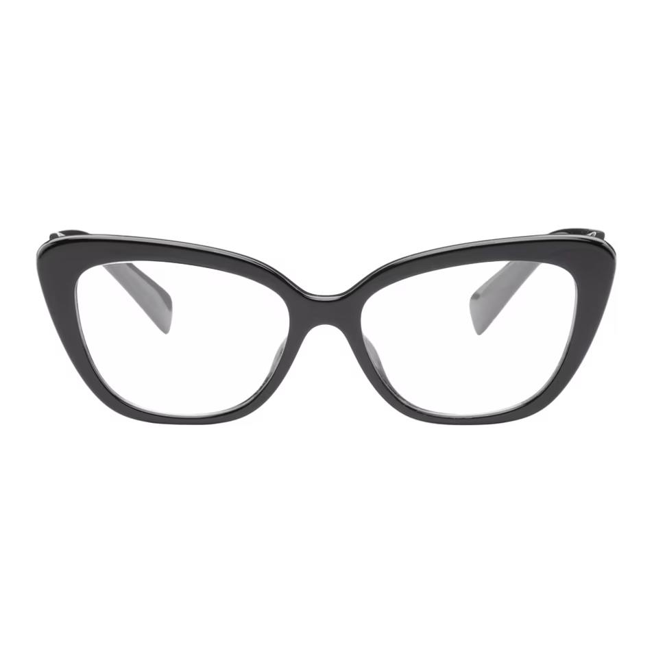 (Women) MIU MIU  Cat-Eye Black Optical Glasses with Logo Detail. 0MU05VV8056597887151