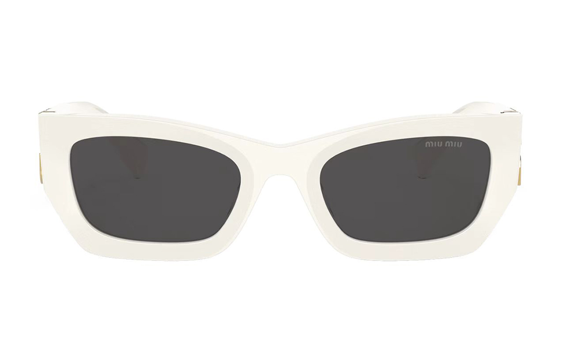 Lookbook (W) ミュウミュウ キャットアイサングラス サイドゴールドロゴフレーム付き. SMU09W-E142-C-053